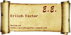 Erlich Eszter névjegykártya